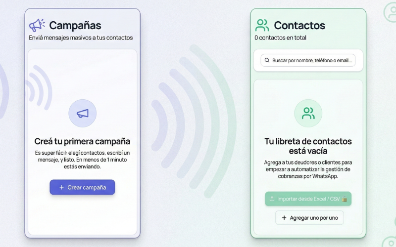 Cargar contactos y armar campaña